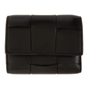 BOTTEGA VENETA BLACK INTRECCIATO TRIFOLD WALLET