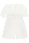 SELF-PORTRAIT EMBROIDERED PLAYSUIT,PF21 096 WHITE