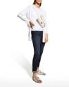 Eileen Fisher Organic Cotton Stretch Jersey Hooded Jacket In White