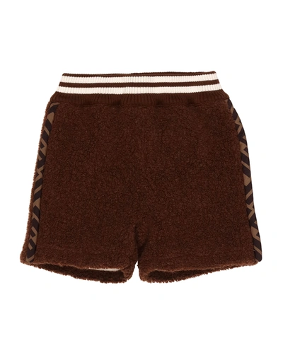 Fendi Kid's Logo Bermuda Shorts In F1e5q Brown