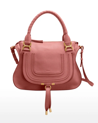 Chloé Marcie Medium Satchel Bag In Faded Rose