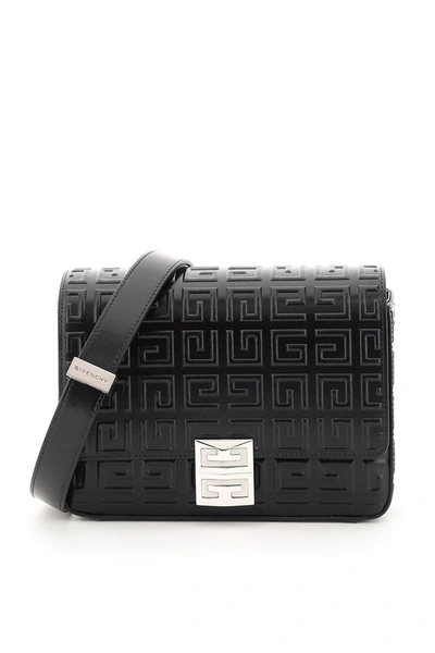 Givenchy 4g Medium Bag With All Over Embossed Logo In Black