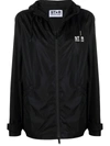 Golden Goose Daris Star Collection Logo Hooded Windbreaker In Schwarz