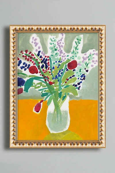 Artfully Walls Yellow Table Flowers In Gold