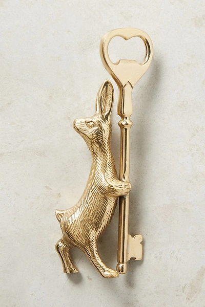 Anthropologie Hop To It Bottle Opener In Gold