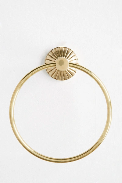 Anthropologie Fluted Towel Ring In Brown