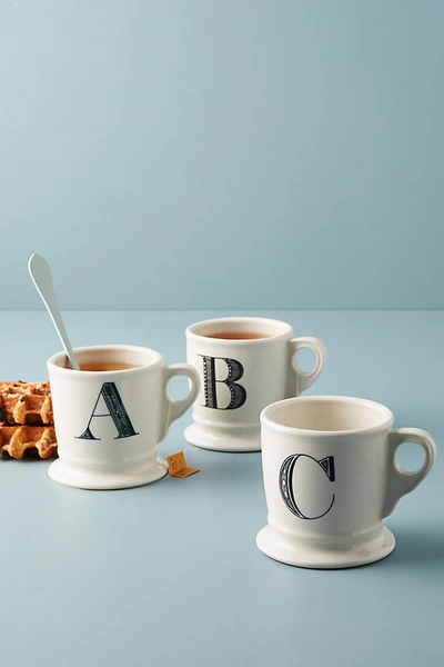 Anthropologie Monogram Mug In White