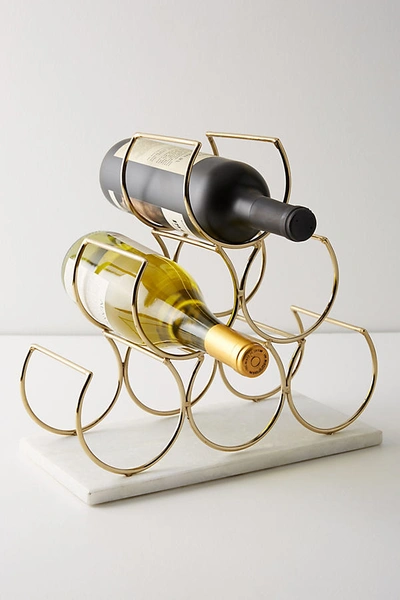 Anthropologie Brass Wine Rack In Gold
