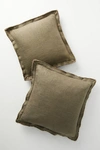 Anthropologie Luxe Linen Cushion In Gray