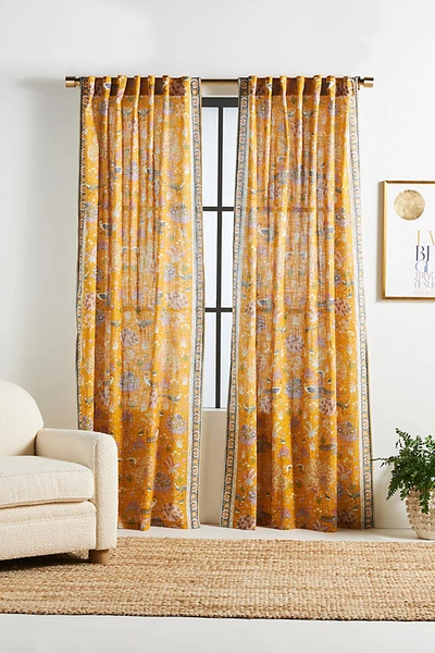 Anthropologie Darby Semi-sheer Floral Curtain