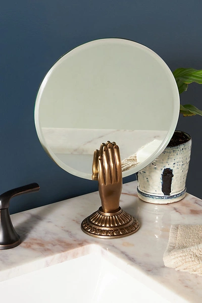 Anthropologie Nellie Tabletop Vanity Mirror In Brown