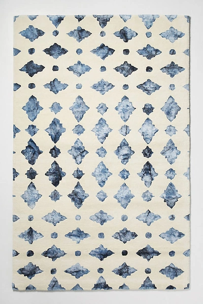Anthropologie Moroccan Tile Rug In Blue