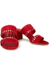 Ferragamo Women's Trabia Embellished Block Heel Slide Sandals In Red