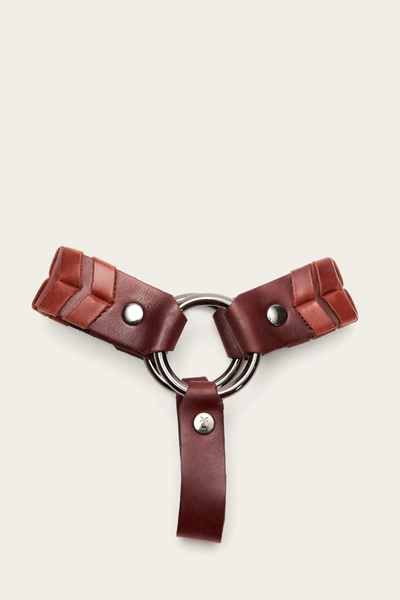 The Frye Company Removable Whipstitch Harness In Burgundy
