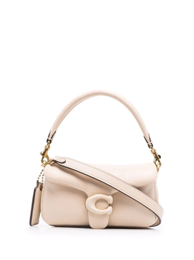 Coach Logo-plaque Leather Tote Bag In Neutrals