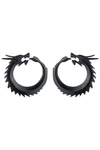 JOSIE NATORI NATORI HORN DRAGON CLIP EARRINGS,D11505 DARK BROWN O/S