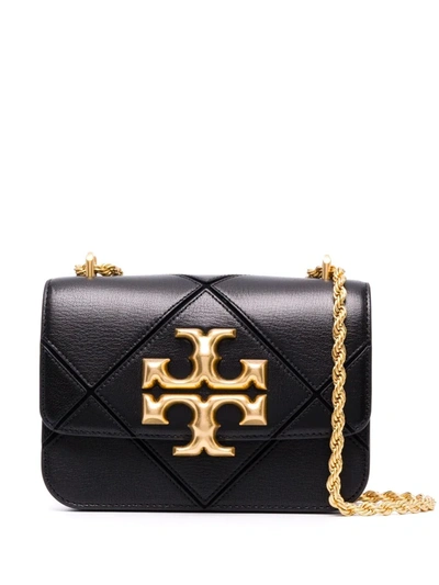 Tory Burch Small Eleanor Pebbled Leather Convertible Shoulder Bag In Black