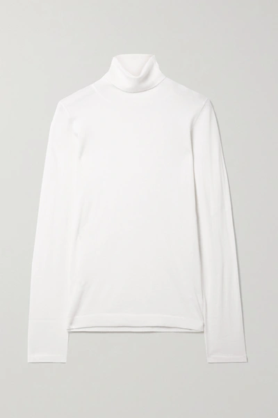 Brunello Cucinelli Cashmere And Silk-blend Turtleneck Sweater In White