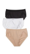 Natori Bliss French Cut 3-pack Brief 152058mp In Black/cafe/white