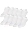 Gold Toe Women's 10-pack Casual Cushion Heel And Toe No-show Socks In White