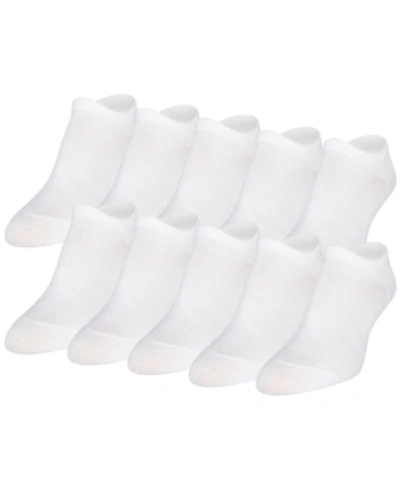 Gold Toe Women's 10-pack Casual Cushion Heel And Toe No-show Socks In White