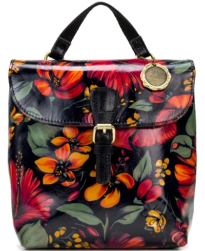 Patricia Nash Vatoni Small Convertible Leather Backpack In Tropical Escape Print