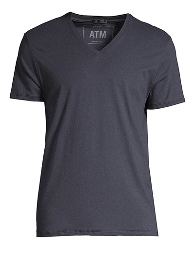 Atm Anthony Thomas Melillo V-neck Cotton Tee In Midnight