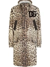 DOLCE & GABBANA DG LOGO-PATCH LEOPARD-PRINT RAINCOAT