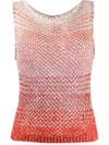 MISSONI GRADIENT-EFFECT OPEN-KNIT VEST