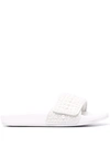 Jimmy Choo Fitz Pearl-embellished Slide Sandals In Weiss