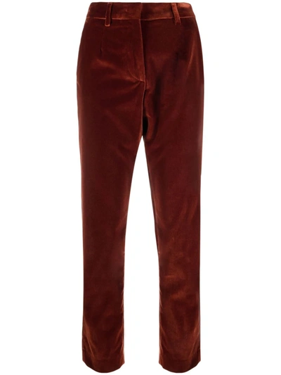 Etro Cropped Slim-fit Trousers In Orange
