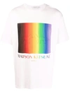 MAISON KITSUNÉ GRADIENT RAINBOW LOGO-PRINT T-SHIRT