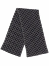 Drumohr Razor Blade Knitted Scarf In Grau