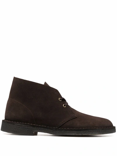 Clarks Originals Lace-up Ankle Boots In Dark Brown