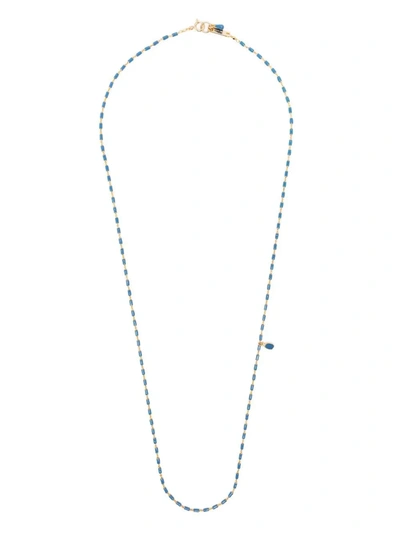 Isabel Marant Casablanca Beaded Long Necklace In Azure