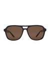 Barton Perreira Modernist 56mm Polarized Sunglasses In Black Brown