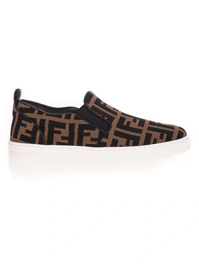 Fendi Kids'  Boys Brown Polyester Slip On Sneakers