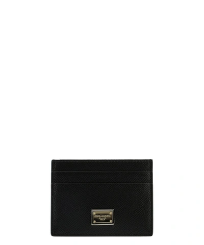 Dolce & Gabbana Logo Plaque Cardholder In Black