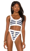 Beach Riot Isle Bikini Top In Nautical Stripe
