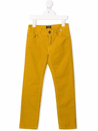 Il Gufo Kids' Corduroy Cotton Trousers In Yellow