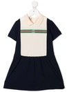 GUCCI WEB-STRIPE DETAIL SHORT-SLEEVE DRESS