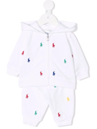 Ralph Lauren Babies' Polo Pony-motif Two-piece Tracksuit Set In White