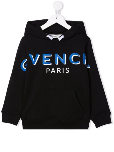 Givenchy Kids' Logo-print Cotton Hoodie In Black