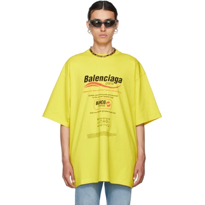 Balenciaga Logo印花短袖t恤 In Yellow