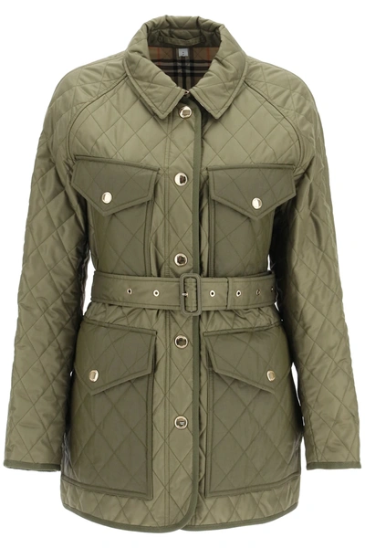 Burberry Kemble Quilted Jacket In Green