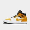 Nike Jordan Air 1 Mid Casual Shoes In White/black/university Gold