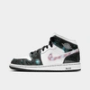 Nike Jordan Big Kids' Air 1 Mid Se Casual Shoes Size 3.5 Leather In White/track Red/black/igloo