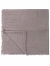Jil Sander Frayed-edge Fine-knit Scarf In Grau