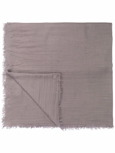 Jil Sander Frayed-edge Fine-knit Scarf In Grau