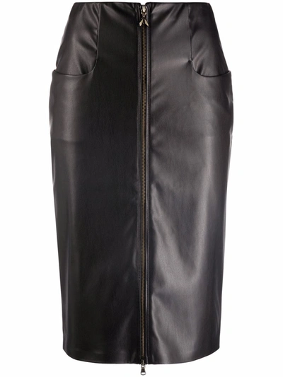 Patrizia Pepe "essential" Faux Leather Skirt 40 In Black
